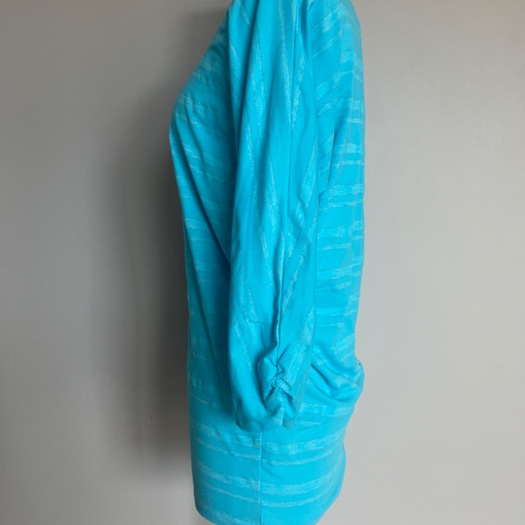 Athleta Blue Shimmer Stripe Dory Dolman Tunic Top‎ - Picture 8 of 12